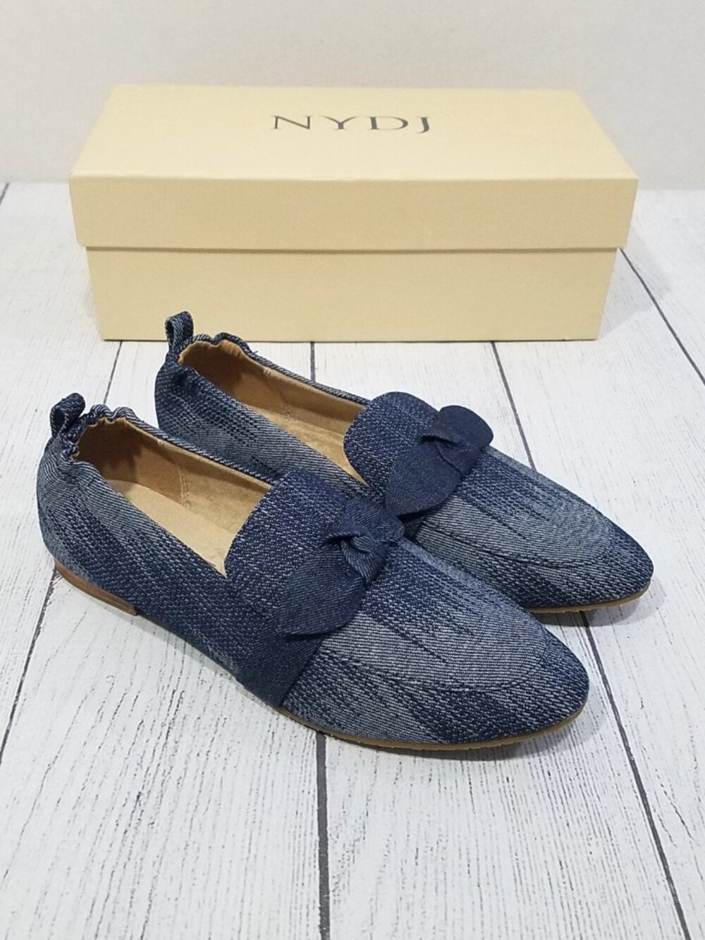 NYDJ Douglass Denim Loafers Womens Size 6